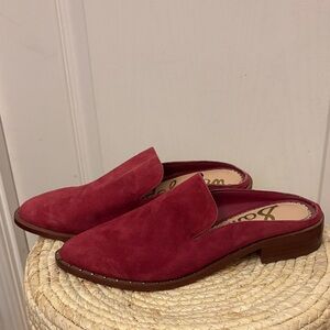Like New! Burgundy Suede Slip-On Loafers/mules, size 5